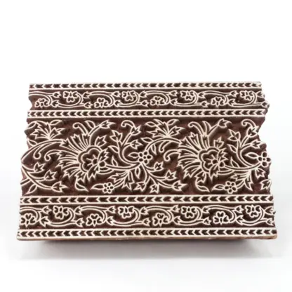 Woodblock Stamp Flower Border - Image 2