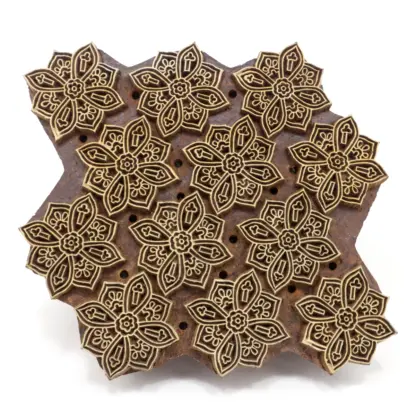Woodblock Stamp Flowers Large - Image 2
