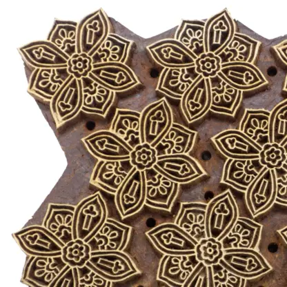 Woodblock Stamp Flowers Large