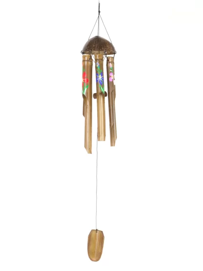 Bamboo Wind Chime Colourful Flowers