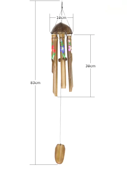 Bamboo Wind Chime Colourful Flowers