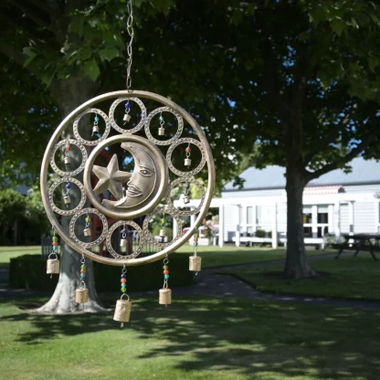 Crescent Moon Metalwork Wind Chime