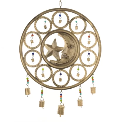 Crescent Moon Metalwork Wind Chime