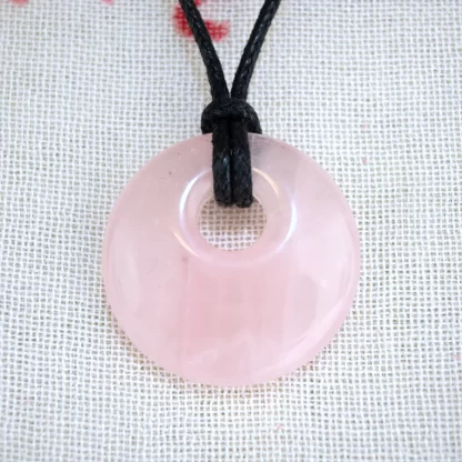 Rose Quartz Donut Pendant