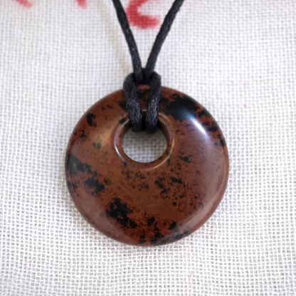 Mahogany Obsidian Donut Pendant