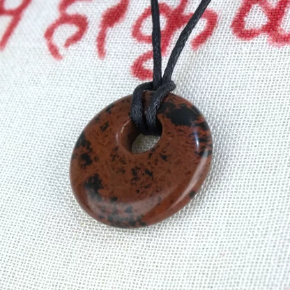 Mahogany Obsidian Donut Pendant