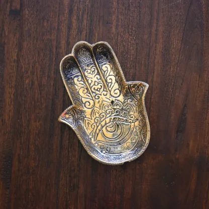 Hamsa Brass Tray (Small)