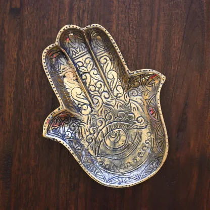 Hamsa Brass Tray (Large)