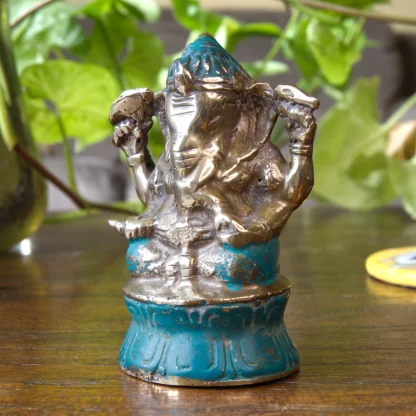 Ganesha/Barong Double-Sided Statue (Teal)