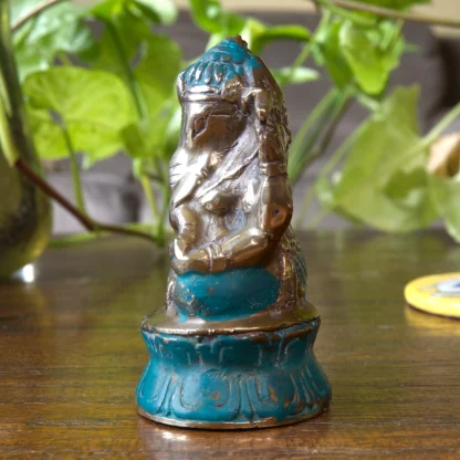 Ganesha/Barong Double-Sided Statue (Teal)