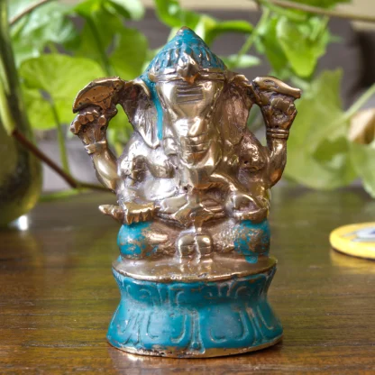 Ganesha/Barong Double-Sided Statue (Teal)