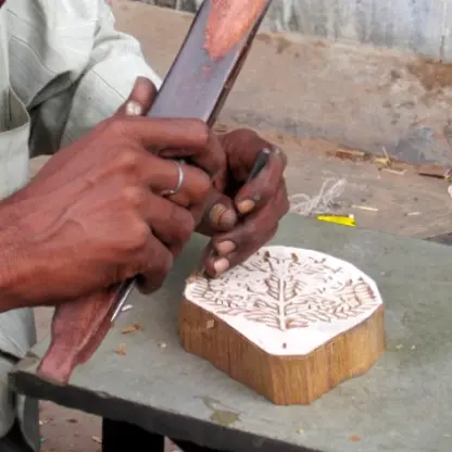 Woodblock Stamp Flower Border - Image 6