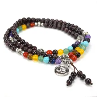 Garnet Chakra Aum Mala Necklace