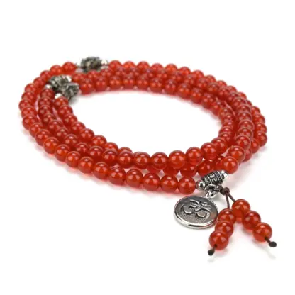 Carnelian Aum Mala Necklace