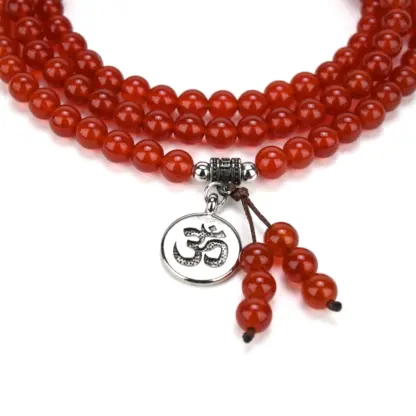 Carnelian Aum Mala Necklace