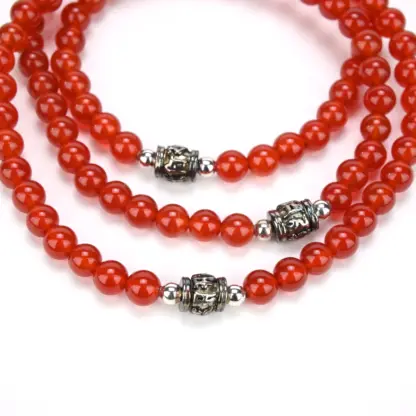 Carnelian Aum Mala Necklace