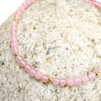 Rose Quartz Bead Anklet (4mm)