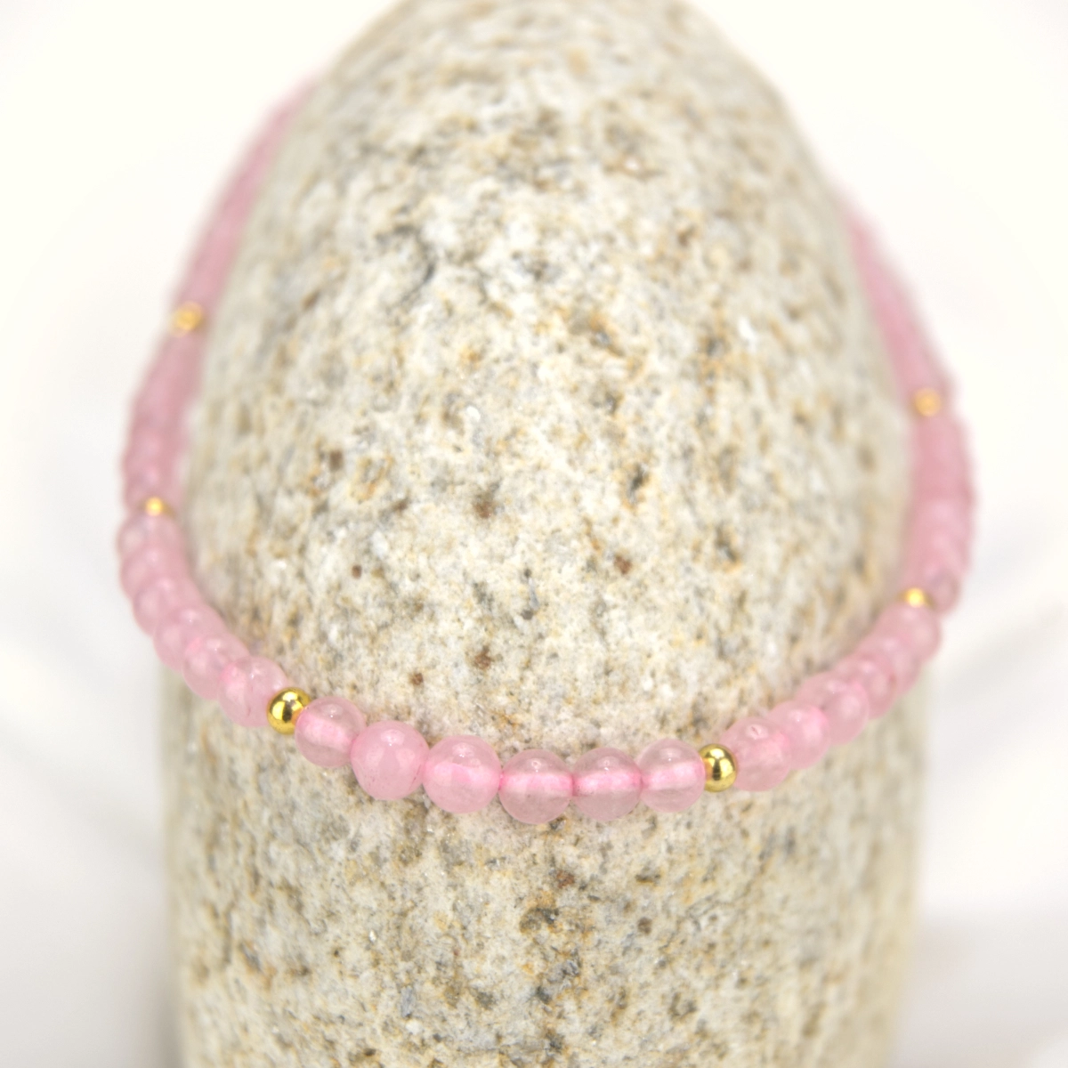 Rose Quartz Bead Anklet (4mm)