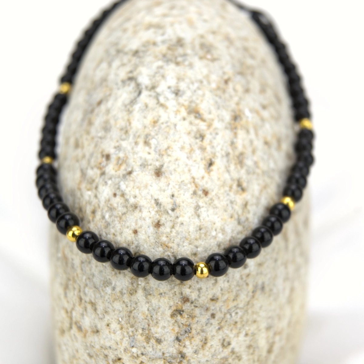 Black Obsidian Bead Anklet (4mm)