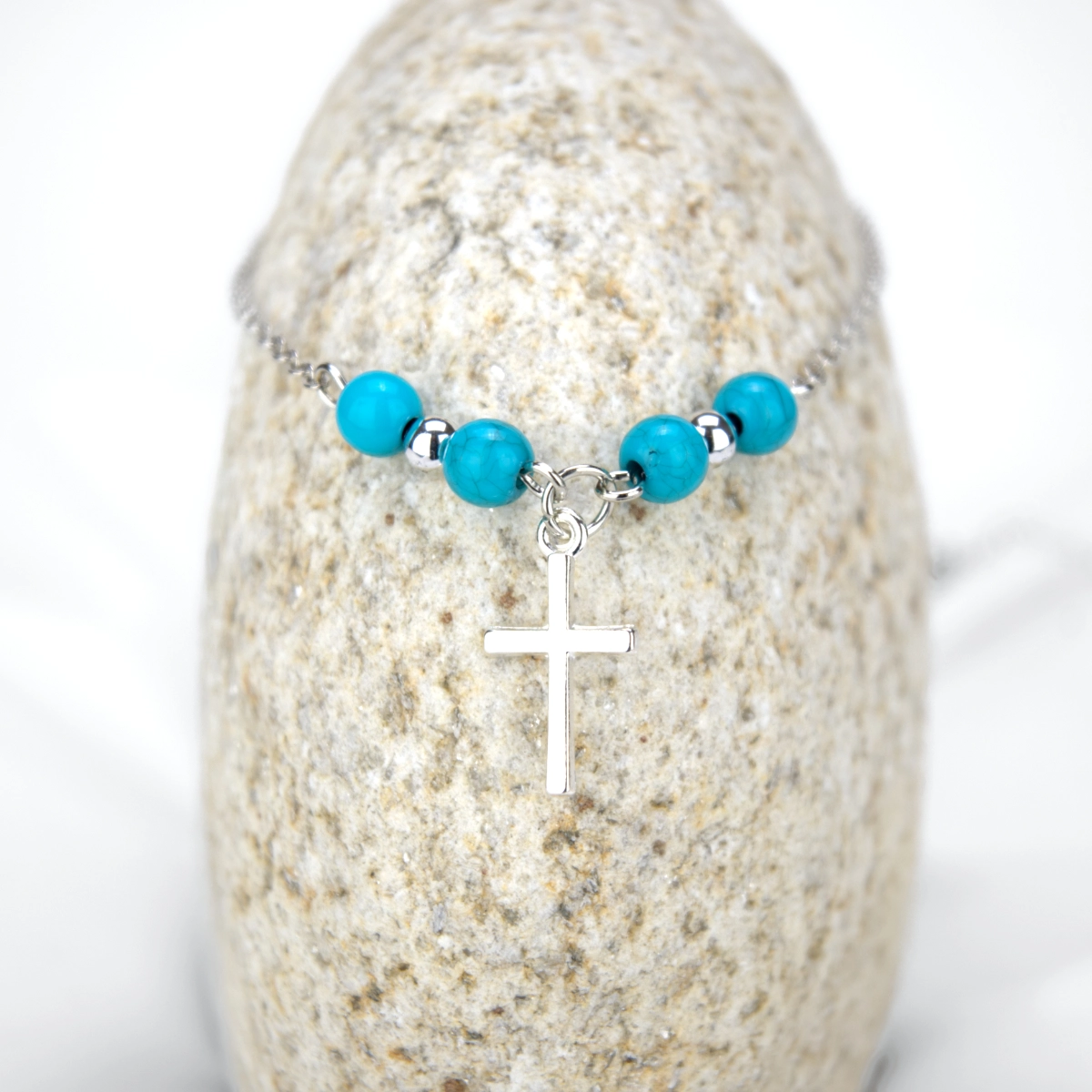 Cross Turquoise Anklet