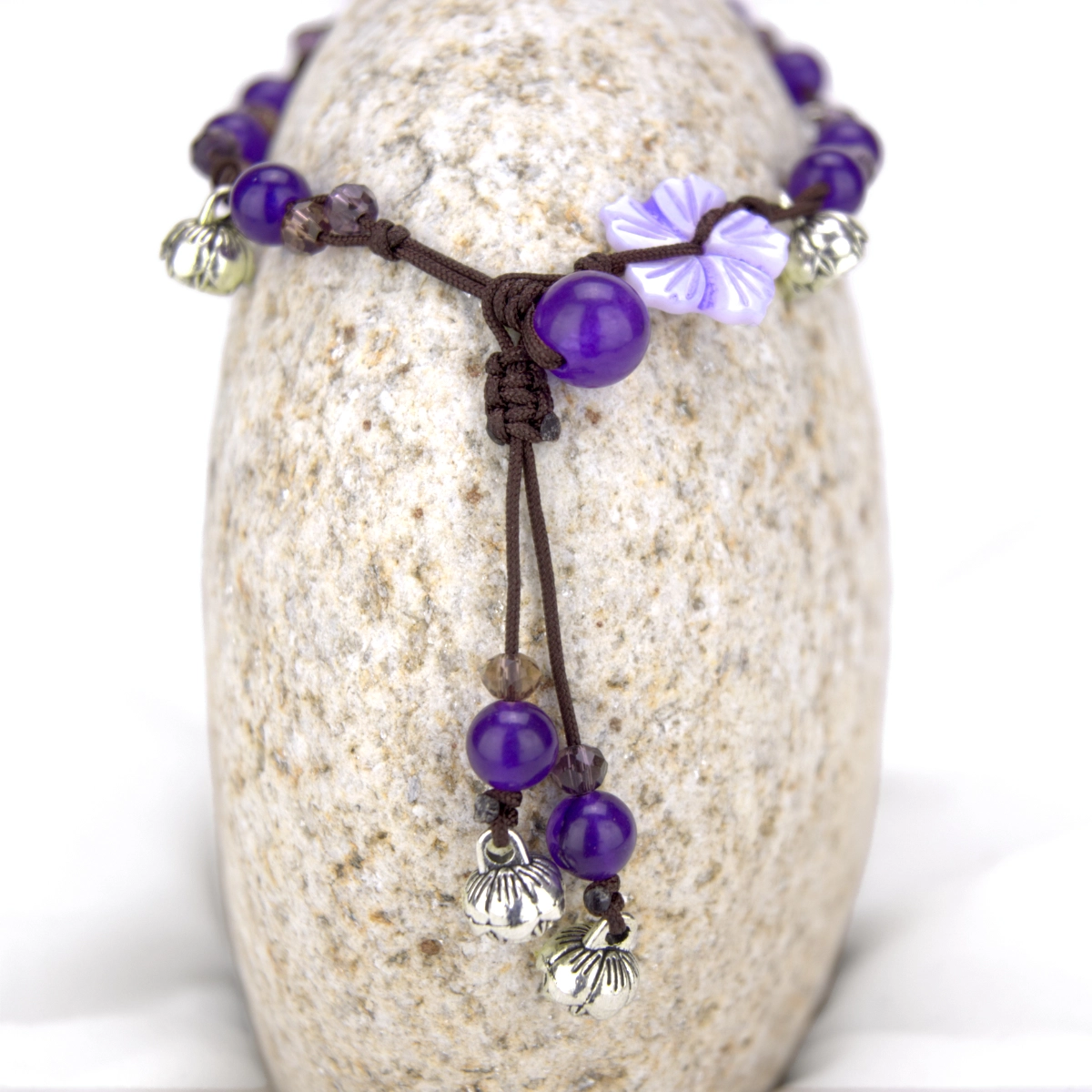 Amethyst Lotus Seed Pot Anklet