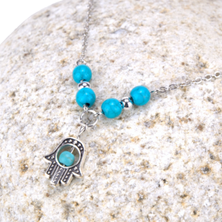 Hamsa Turquoise Anklet