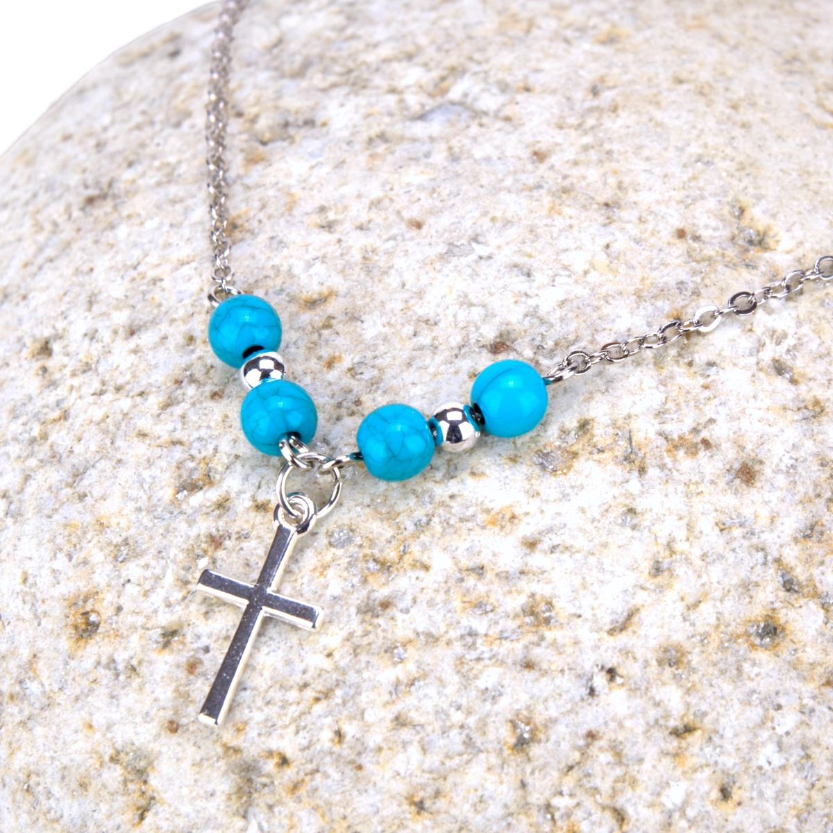 Cross Turquoise Anklet