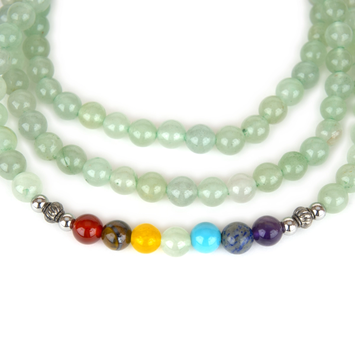 Aventurine Chakra Aum Mala Necklace