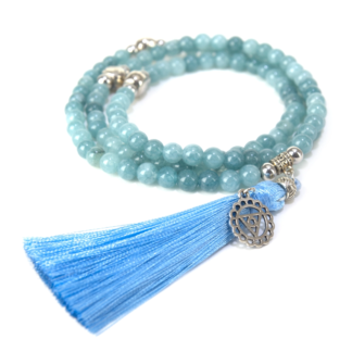 Aquamarine Throat Chakra Mala Necklace