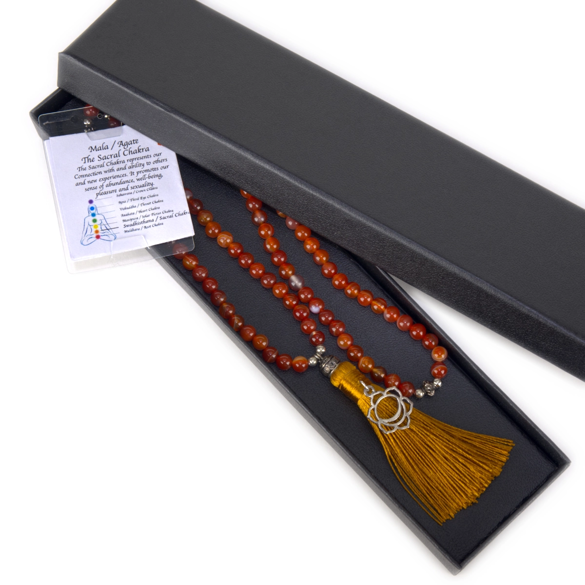 Agate Sacral Chakra Mala Necklace