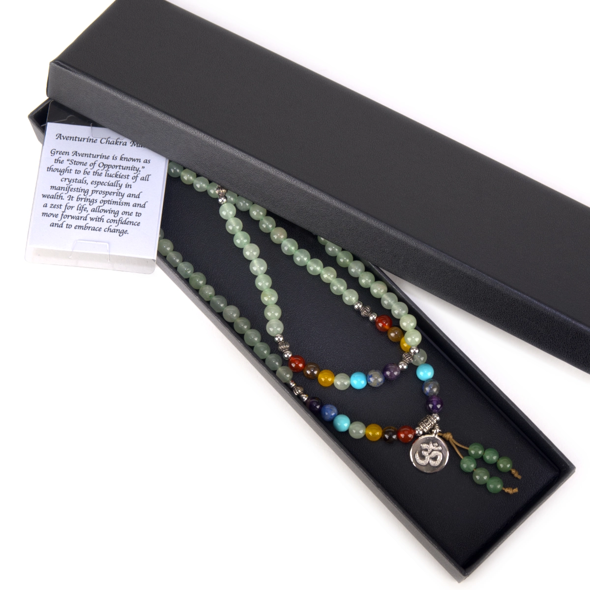 Aventurine Chakra Aum Mala Necklace