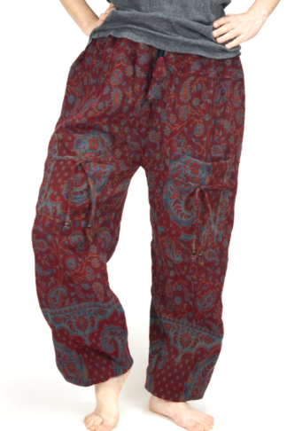 Afghan Winter Aladdin Pants Red