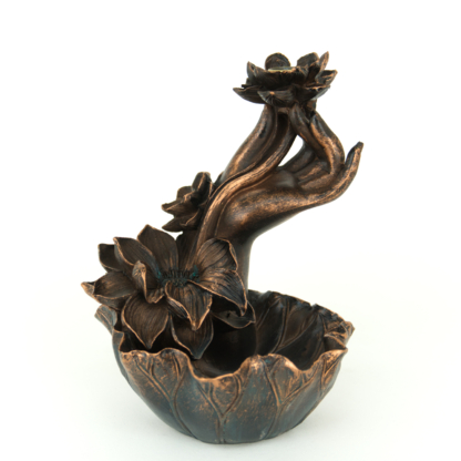 Lotus and Hand Backflow Incense Burner