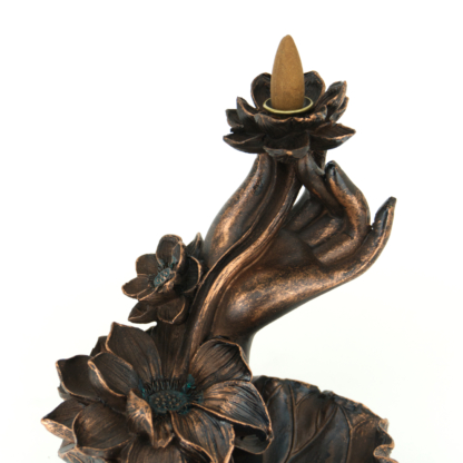 Lotus and Hand Backflow Incense Burner