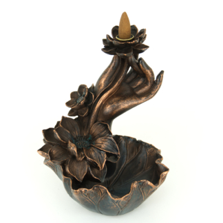 Lotus and Hand Backflow Incense Burner