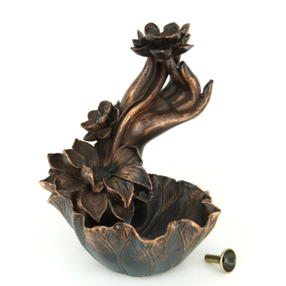 Lotus and Hand Backflow Incense Burner