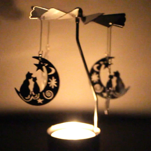 Spinning Cat Candle Holder