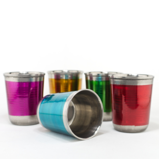 Set of 5 colours small metal cups