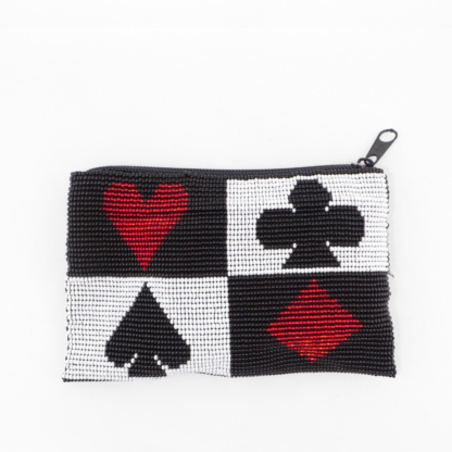 Guatemalan Beads Craft Playing Card Suit Pouch