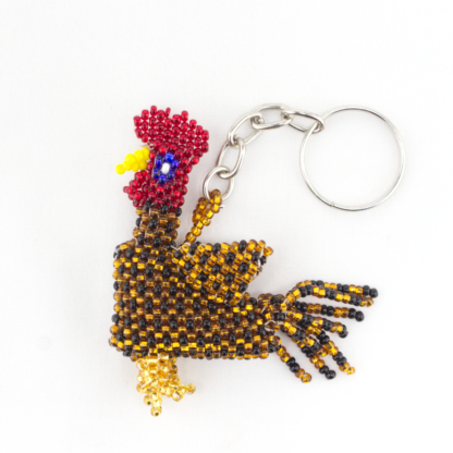 Beaded Rooster Keychain
