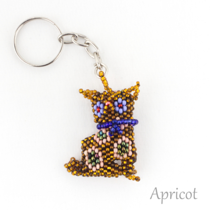 Guatemalan Beads Craft Cat Keychain