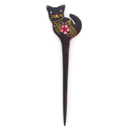 Wooden Cat Hair Stick Cat Pink