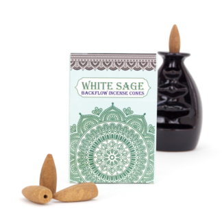 Sacred Tree White Sage Backflow Incense Cones