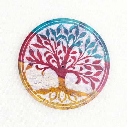 Tree of Life Soapstone Incense Holder Disk - Image 2