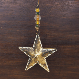 Christmas Ornament Gold Star Bell