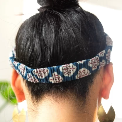 Woodblock Print Cotton Cross Hair Band