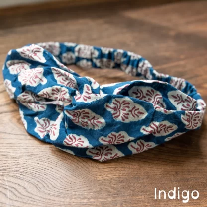 Woodblock Print Cotton Cross Hair Band