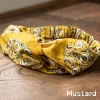 Woodblock Print Cotton Cross Hair Band