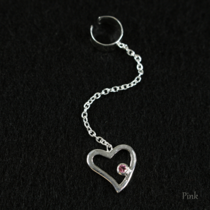 Gem Heart Chain Cuff