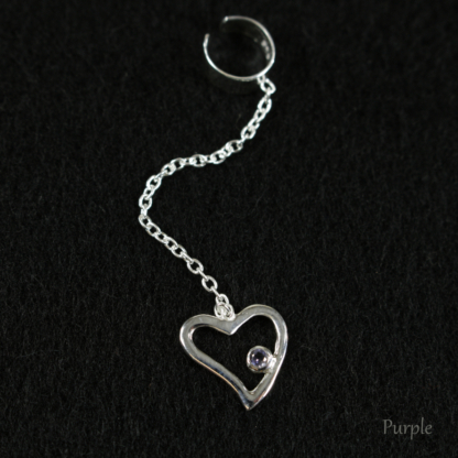 Gem Heart Chain Cuff